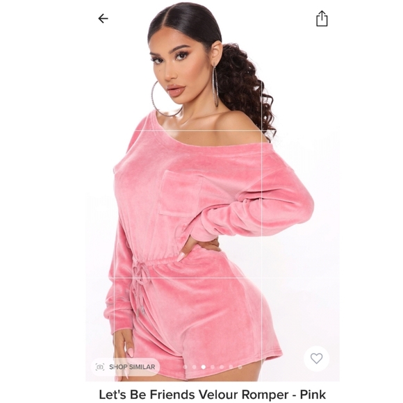 Fashion Nova Pants - Fashion Nova Velour Shorts Romper M/L
